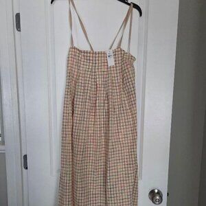 Lou & Grey Plaid Pleated Maxi Pocket Dress